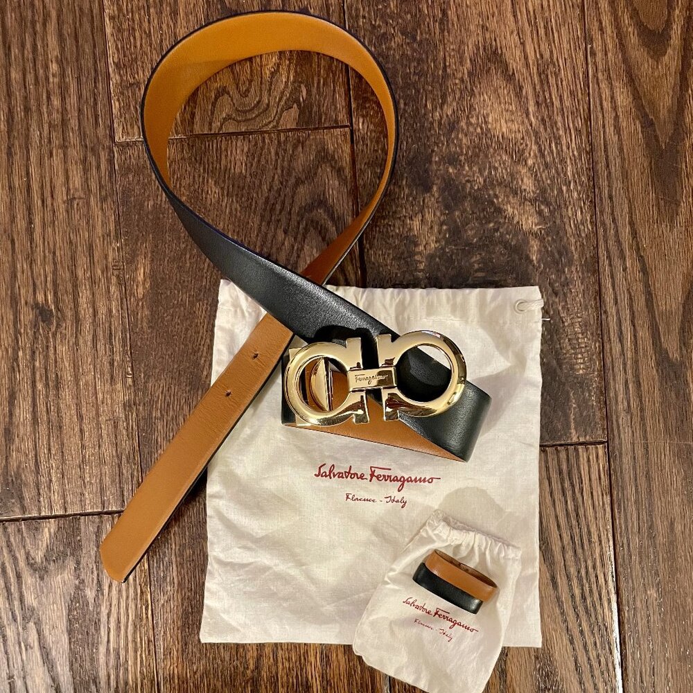 Ferragamo Reversible and Adjustable Gancini Belt